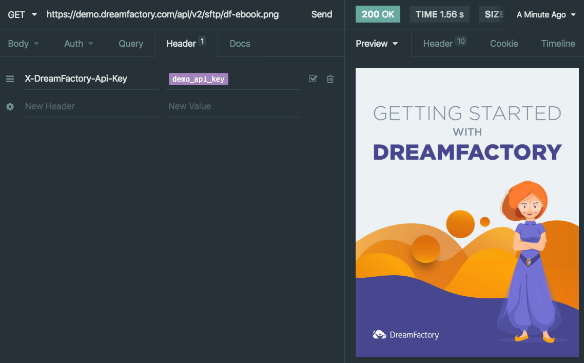 DreamFactory SFTP API Download File