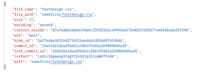 JSON Response Getting gitlab File Data