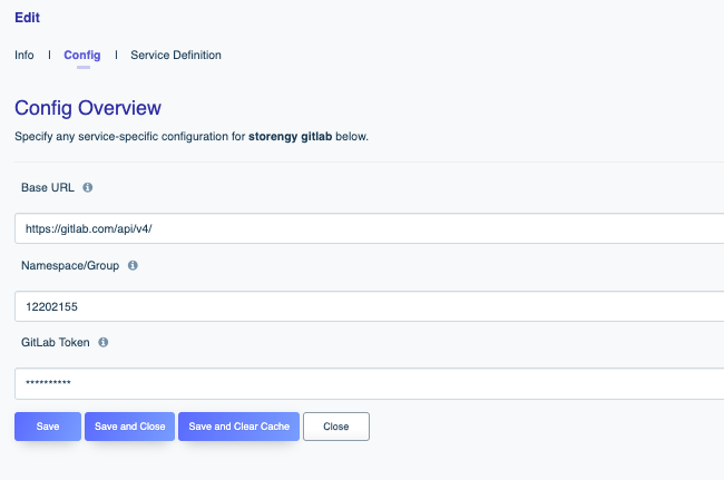 Configuring a gitlab Service